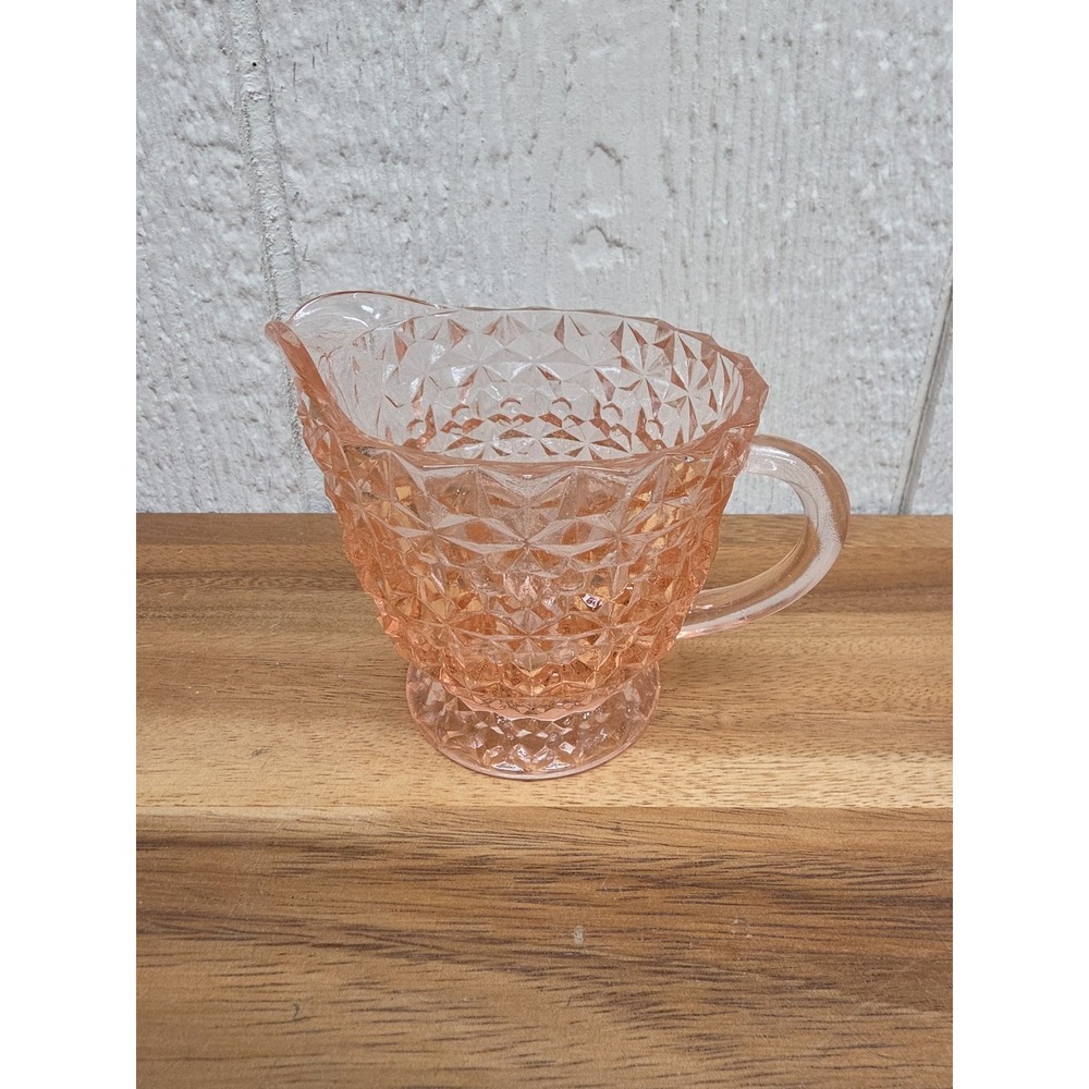 Jeannette Pink Depression Glass Holiday Buttons And Bows Creamer